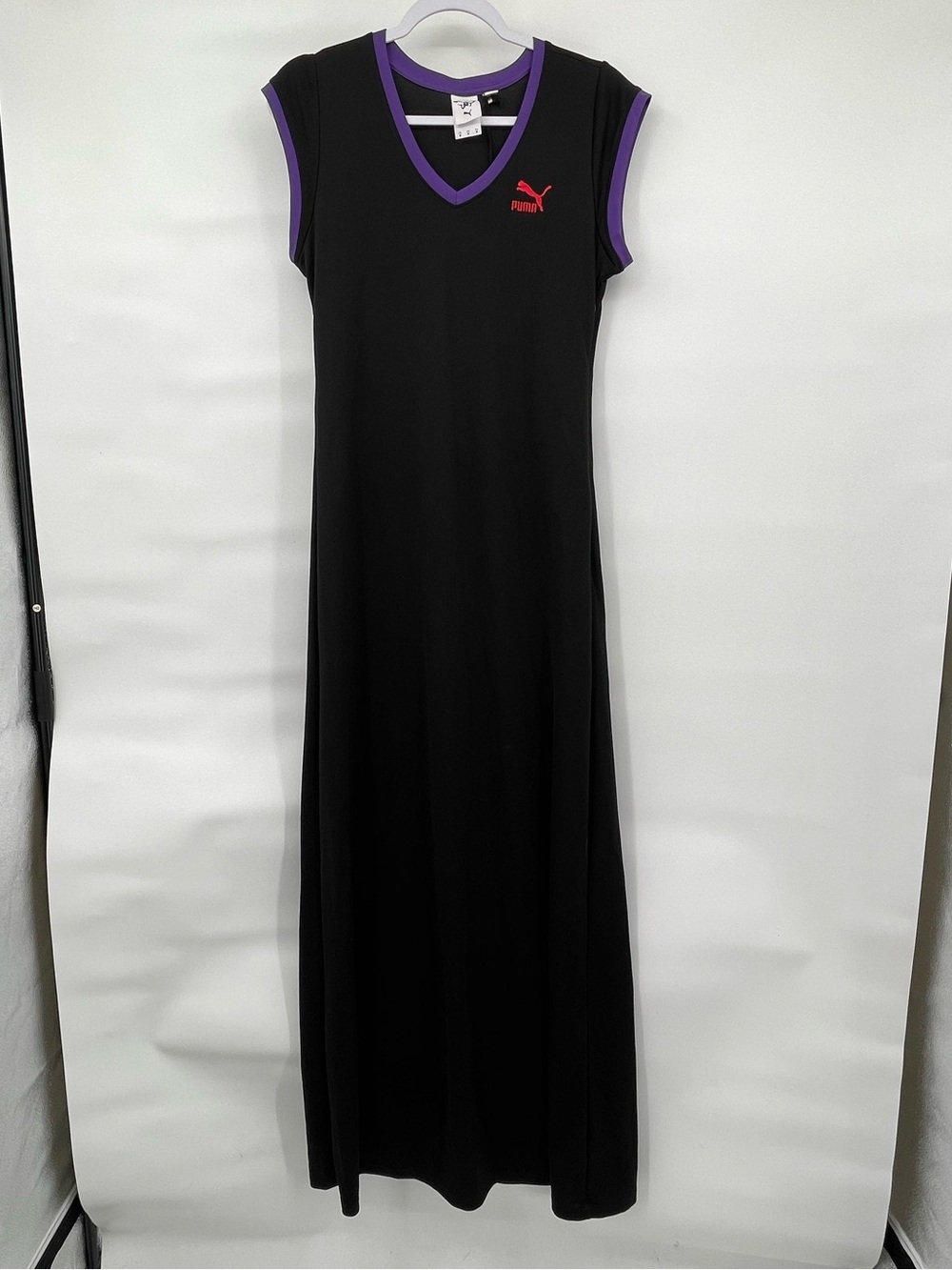 Puma X Dua Lipa black purple maxi sport dress